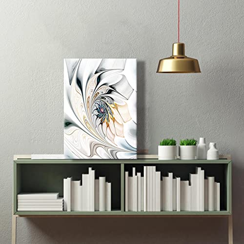 Bathroom Decor Wall Art - Modern Abstract Canvas Art Wall Decor Silver Decorations Abstract Artwork Wrapped 12x16inch - size: 16"L x 12"W