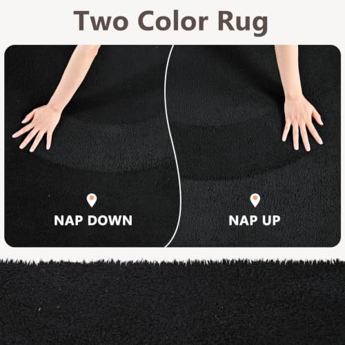 3x5 Black Solid Area Rug Washable Non-Slip Soft Thin for Bedroom Kitchen - color: 08 Black Solid, size: 3' x 5' (Rectangular)