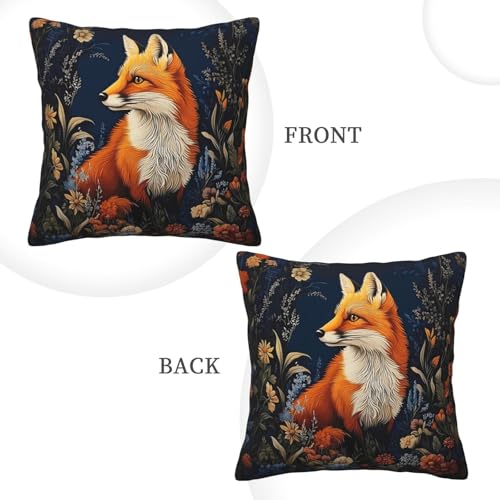 William Morris Abstract Vintage Floral Fox Design 18x18 inches Throw Pillow Covers Square Pillowcases Decor for Bed Couch Sofa Living Room Cushion Covers - color: Color-2, size: 18" x 18" (Pack of 1)