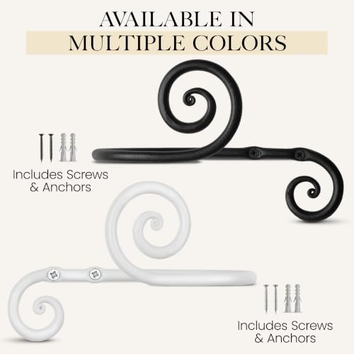 RTZEN Metal Curtain Tiebacks, Drapery Holders for Wall, 2 Pcs - size: Large, style: Swirly
