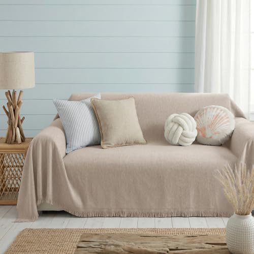 Chenille Couch Cover for Dogs Washable Boho Throw Blanket Washable - color: 01 Khaki, size: 71"×134"