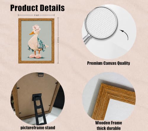 Framed Cute Duck Canvas Wall Art Poster Prints Bathroom 8×10In 1P Be Hung - color: bathroom-6, size: 8×10in