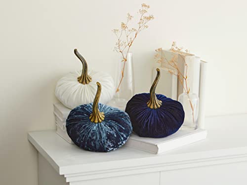 Your Heart's Content Luxe Indigo 6.25 inch Velvet Pumpkin (Luxe Indigo) - color: Luxe Indigo