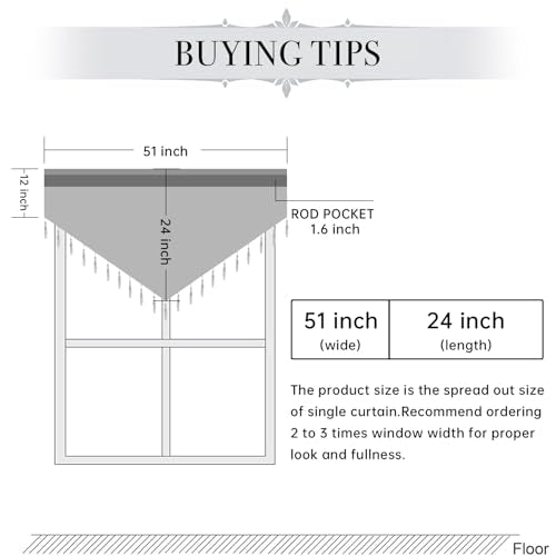 WUBODTI Sheer Beaded Curtain Valances for Windows Doorways, Boho Crystal Bead Door Curtains Rod Pocket Semi Sheer Voile Swag Valances for Kitchen Living Room Bedroom Bathroom, 3PCS White Each 51x24 - color: White