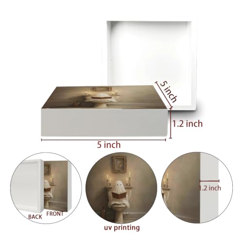 Halloween Gothic Ghost Wooden Box Sign Decor,Gothic Bathroom Decor - color: Gothic Bathroom