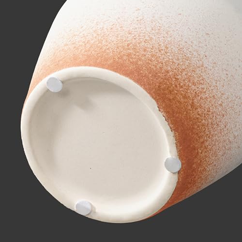 Rustic Farmhouse Ceramic Vase, 10 Inch - color: Brown and White, size: 10 inch