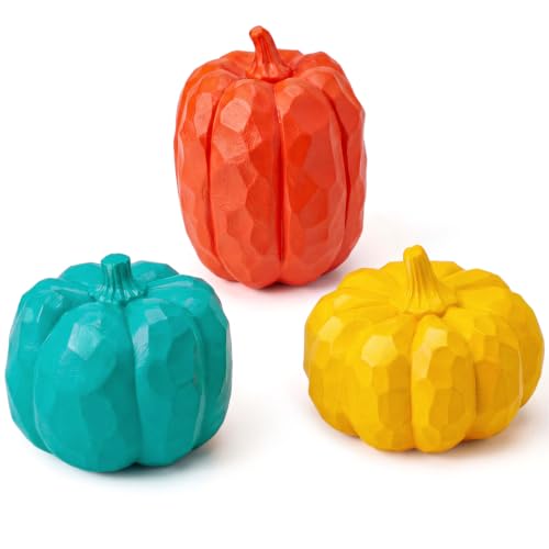 AceOrbit 3pcs Fall Pumpkin Decor Modern Fall Decor Resin Pumpkins - style: Pumpkin