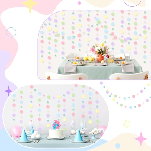 Outus 5 Pieces Dot Garland Banner Hanging, Pastel - color: Pastel