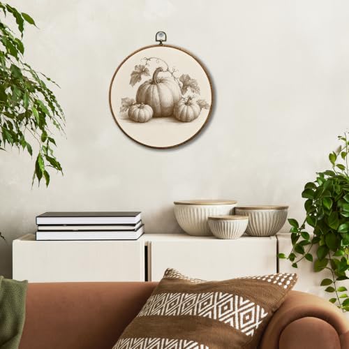 JUIOEIU Vintage Fall Sketch Pumpkin Botanical Round Wall Decor 1001 - color: Sketch pumpkin