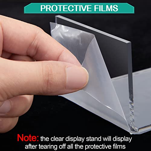 Tuanse 4 Set Acrylic Display Risers Clear Rectangular Display Stand Shelf