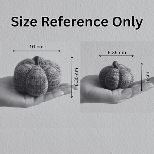 Set of 3 Multi-size Cozy Knit Pumpkins (Granite Large Multi-size set) - color: Granite Large Multi-size