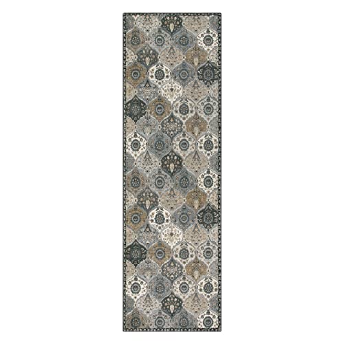 Lahome Moroccan Kitchen Runner Rug, 2'5''x8' Soft Washable Runner Non Slip - color: Dusty Grey Beige, size: 2'5'' X 8' (Runner)