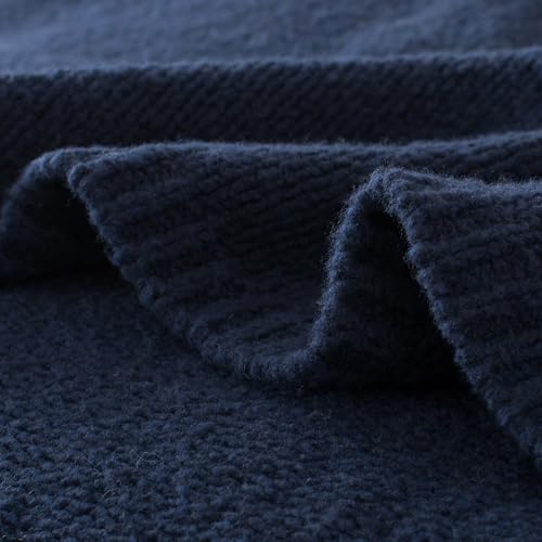 Carriediosa Wool Blend Knit Throw Blanket 50% Recycled Poly 50x60 Navy - color: Indigo Blue, size: 50" X 60"