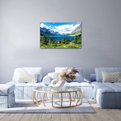 SKASNFAI Lake Wall Art Scenic Nature Canvas Prints National Park Framed Artwork Pictures for Living Room (12x16 inch) - color: Forest 05, size: 12"L x 16"W