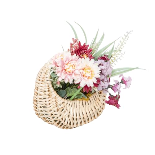JJSQ Flower Girl Baskets for Wedding Small Wicker Basket with Handle Set of 2 Picnic,Gift, Decorative Baskets for Home Decor