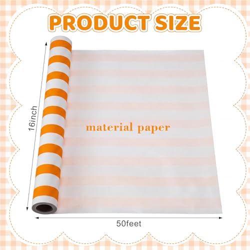 AmazingSpark Striped Table Runner Roll,Orange,50' Long X 16" Wide - color: Orange, size: 50' Long X 16" Wide