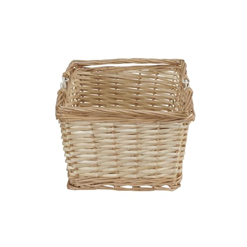 Household Essentials Woven Market Basket, Handwoven Willow Weave, Stylish Handles with Durable Metal Anchors, Classic and Versatile, Attractive, Spacious, Lightweight, Natural - color: Natural