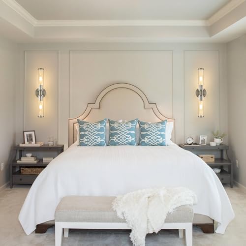 Rayogale Nickel Wireless Battery Operated Wall Sconces with Remote Control - color: Nickel(Clear Tubular Lampshade)