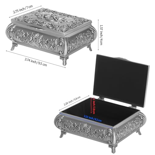 Vintage Metal Jewelry Box for Women (Style 1) - color: Style 1