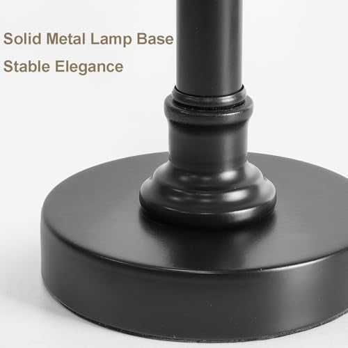 Oneach 19.5" Small Table Lamp for Bedroom - Bedside Lamps for Nightstand - color: Black-1