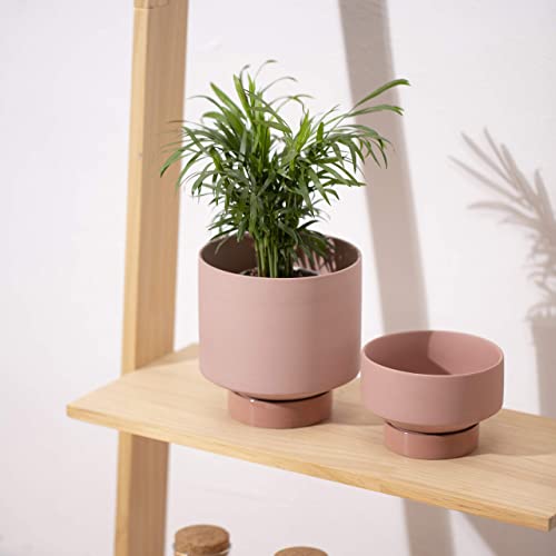 UBEE Terracotta Plant Pots for Plants Ceramic Indoor Flower Planter Pot 5.43 Inches + 4.61 Inches Succulents Pot with Drainage Hole Saucer Set of 2 - color: Terracotta