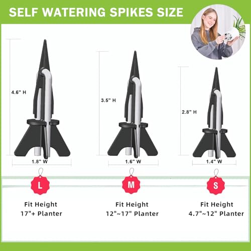GreenShip 4 Pack Self Watering Spikes for Indoor Plants - size: Small(4 Pack)