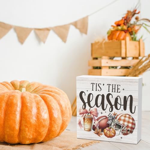 Tis the Season Pink Bow Football Fall Decorations - color: Season1