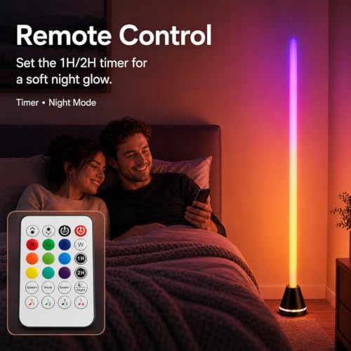 ICRGB Corner Floor Lamp with Speaker, Ambient Mood Lighting for Room Decor