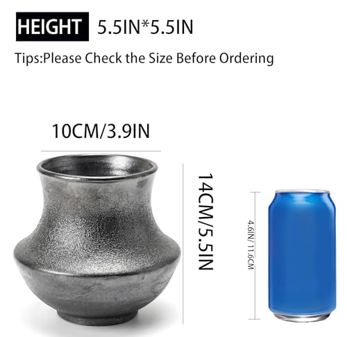 Rustic Farmhouse Ceramic Vase Home Decor (Silver, Small) - color: Silver