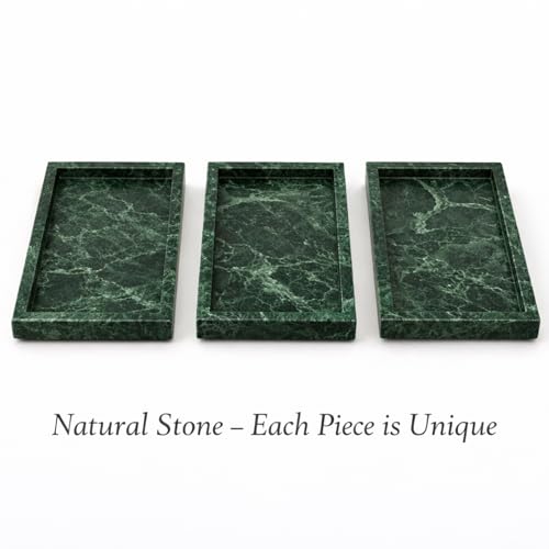 Natural Green Marble Tray, 12" x 8", Rectangular - color: Green, size: 8" x 12" x 1.5"