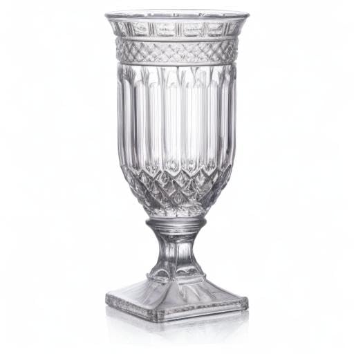 Joeyan 13" Glass Urn Vase,Tall Centerpiece with Ripple Diamond Pattern