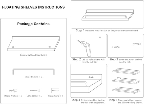 RYOFOBETTO Small Floating Shelf, 6X9 Inches Farmhouse Wall Shelves for Living Room, Bedroom, Picture Frames, Plants, Kitchen, Set of 3 (Black) - color: Black, size: 9"