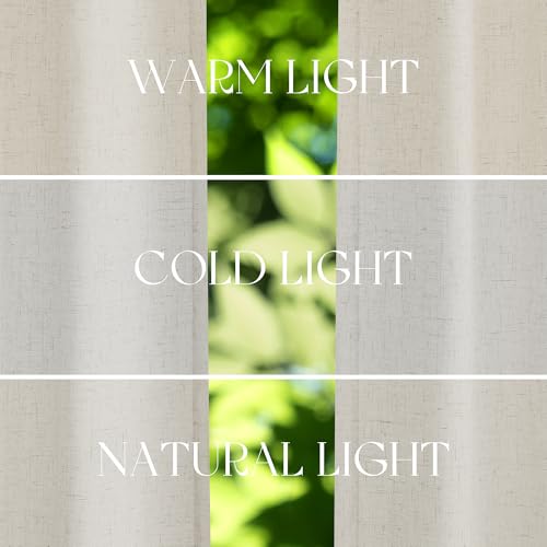 Jowels Natural Linen Curtains 54 Inch Long 2 Panels for Living Room - color: Natural, size: 40"W x 54"L (Pack of 2)