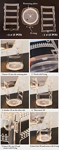 Sooyee 360 Rotating Earring Holder and Jewelry Organizer, Clear - color: Clear