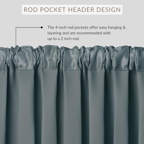 All Seasons Waterfall Window Valance, Dusty Blue - 52" W x 36" L - color: Dusty Blue