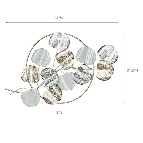 Touch of Class Metallic Splendor Metal Wall Art, Gold, Silver, White