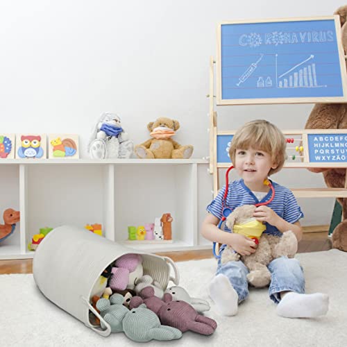 XUANGUO White Cotton Rope Laundry Basket Hamper for Clothes Large - color: white, size: Regular