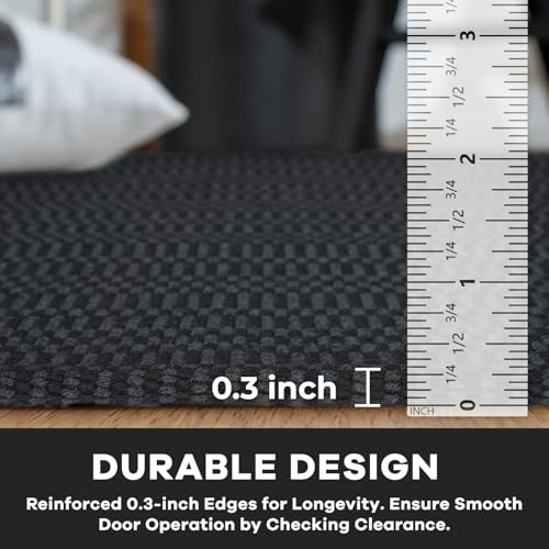 KOZYFLY 3x20 Long Runner Rug, Washable Non Slip Hallway Rug, Black/Grey - color: Black/Charcoal Grey, size: 3' x 20' (Rectangular)
