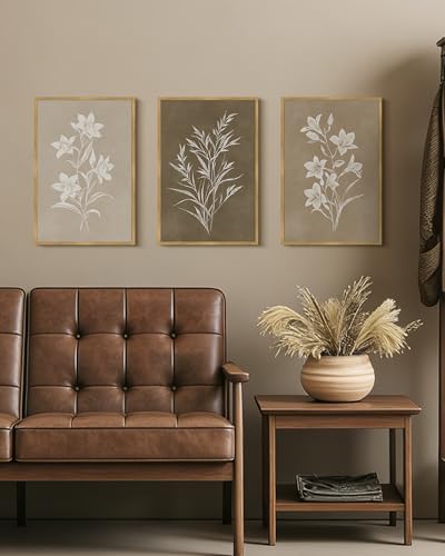 Drsoum Vintage Neutral Botanical Flower Wall Art Framed Retro Colorful Boho Floral Prints Morden Retro Wildflower Rustic Artwork Kitchen Dining Room Ready to Hang 12x16in Natural Framed - color: Watercolor Abstract, size: 16L" x 12W", Natural Framed