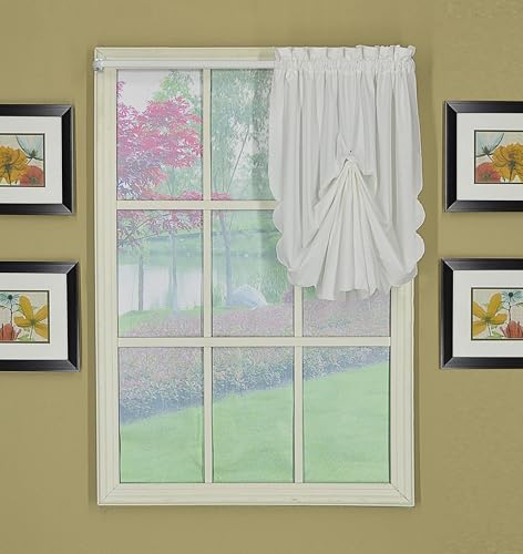 Today's Curtain, Orleans Scallop Curtain, White Fan Insert, 30" W x 40" L, White - color: White, size: 30"W x 40"L (Pack of 1)