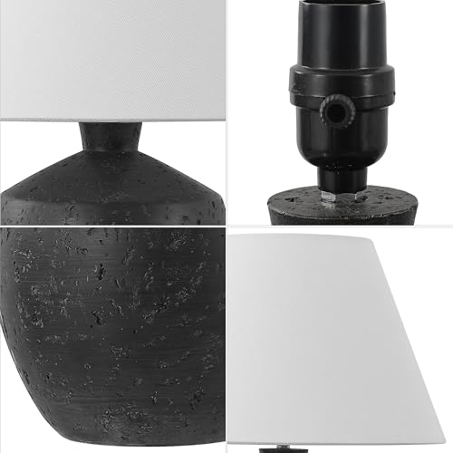 JONATHAN Y Myron 18" Concrete Effect Table Lamp, Black, Set of 2 - color: Black