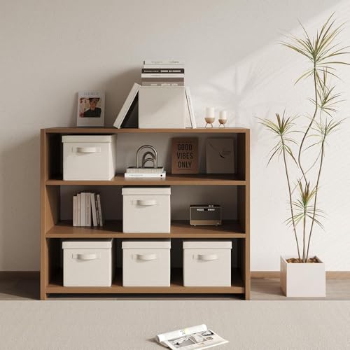 2-Pack Fabric Storage Bins with Lids 14.6 * 10.6 * 10.2 in,Off White - size: 14.6 x 10.6 x 10.2 in