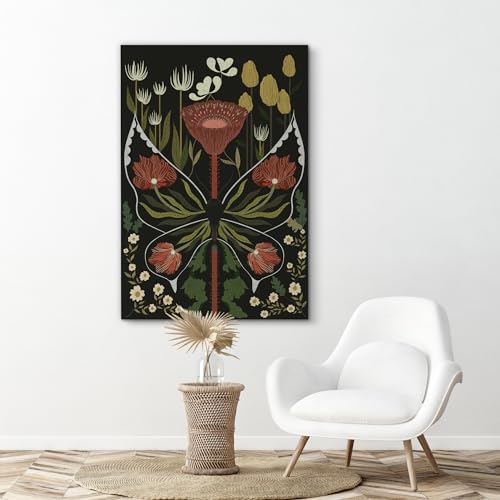 SIGNFORD Canvas Print Wall Art Vintage Bouquet Nature Wilderness Illustrations Floral Botanical Print Modern Art Decorative Multicolor Rustic Cozy for Bedroom - 12"x18" - color: Ab04-2312-lex37, size: 12" x 18"