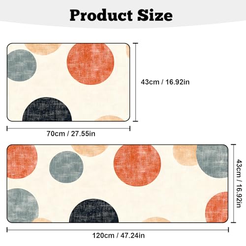 Kitchen Rugs Set of 2, Non-Slip Washable Floor Mats, Colorful Decorative Absorbent Runner Rugs for Kitchen Sink & Stove, Hallways Entryway and Laundry16.9 x27.6 + 16.9"x47.2" - color: Color-8