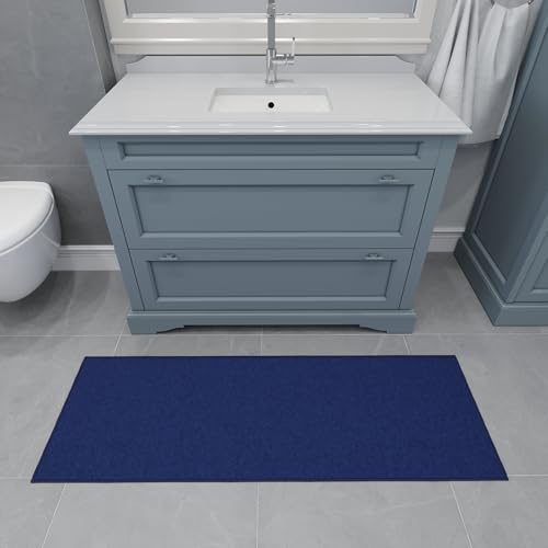 Ottomanson 2x5 Kitchen Runner – Non-Slip Hallway Runner Rug - color: Navy Blue