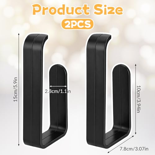 Grevosea 2 Pack Adhesive Curtain Holdbacks No Drill Curtain Tiebacks Curtain Holders for Wall Drapes Window Treatment Curtain Hooks for Home Office Decor (Black)
