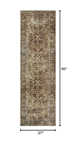 Loloi Magnolia Home Sinclair Rust/Lagoon 2'-3" x 7'-6" Runner Rug - color: Rust / Lagoon, size: 2'3" x 7'6" (Rectangular)