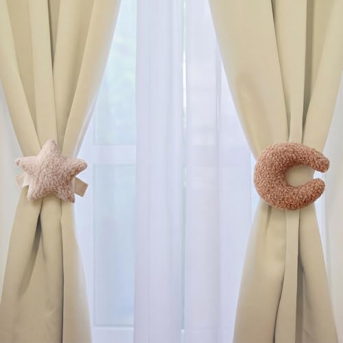 Chumia 2 Pack Moon Stars Curtain Tiebacks Cute Nursery Decor - style: Moon Stars
