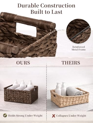 Wicker Basket, Large Basket for Gift Baskets Empty, 10.2x7.9x4in - color: Brown, size: Small