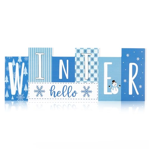 Hello Winter and Merry Christmas Wooden Sign Office Home Decor - style: Santa Claus